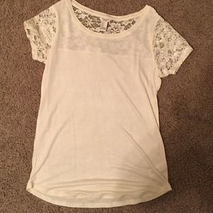 Cream blouse with lace