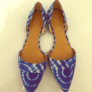 J.CREW Tie-Dye Blue D'orsay Flats