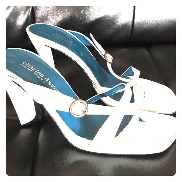 Charles David White Slip-on Strappy Sandals
