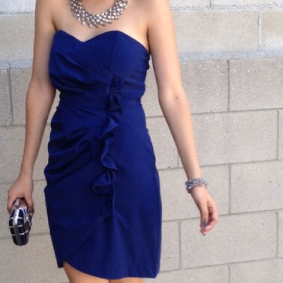 NWT Lola navy blue strapless dress size M - Picture 1 of 4