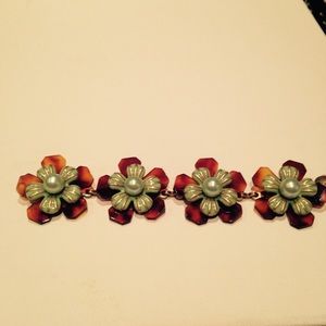 J.crew tortoise and faux pearl bracelet