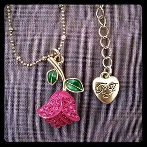 FREE*** Betsey Johnson rhinestone rose necklace