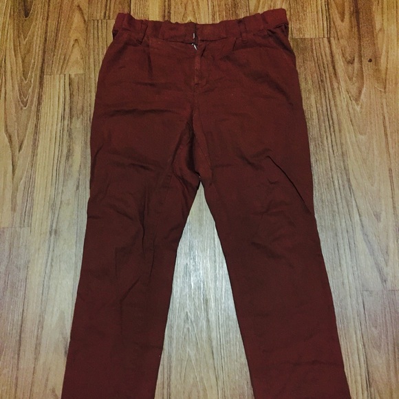 HIGH RISE BRICK RED PANTS - Picture 2 of 3