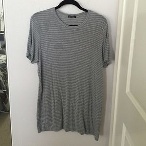 Grey and White Striped Luana (T-Shirt Dress)