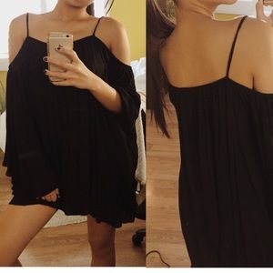 Black off-the-shoulder dress