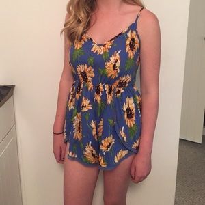 Floral sunflower romper