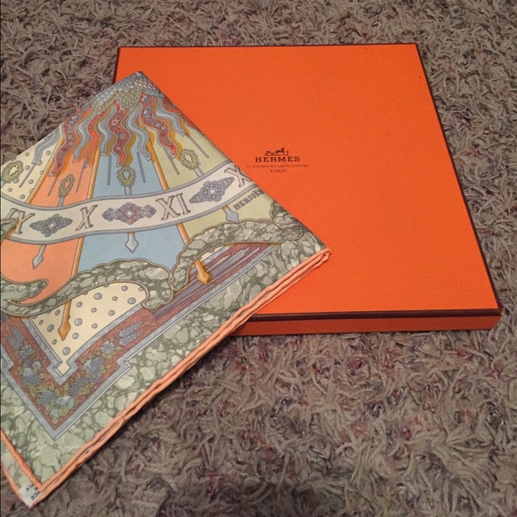 Hermés "Gloria Soli" Pocket Square Scarf