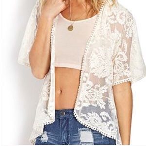 Pretty floral lace kimono.