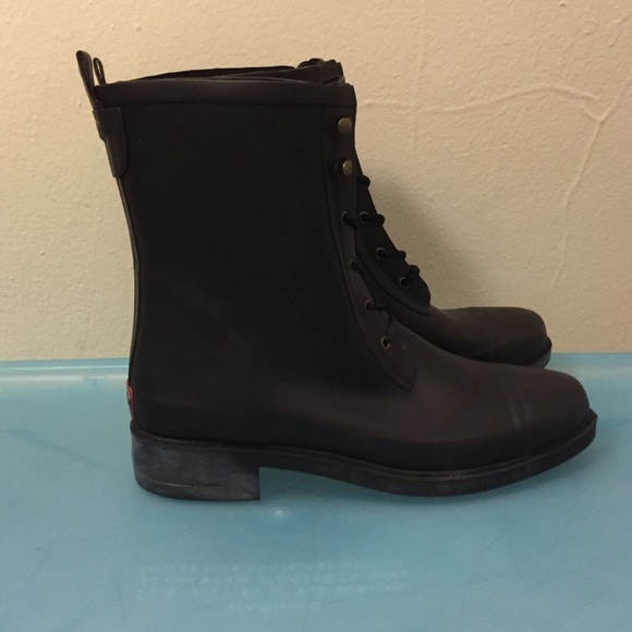 Chooka brand combat style rain boots.
