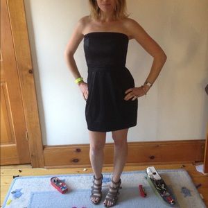 French Connection navy strapless dress - prom!