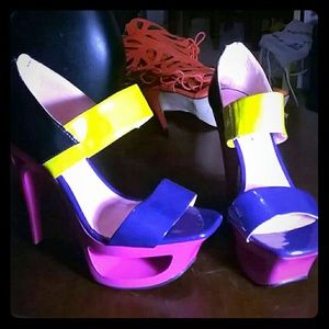 Color block heels