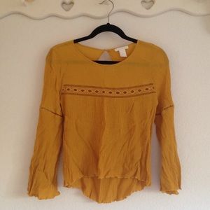 Mustard Yellow Peasant Top