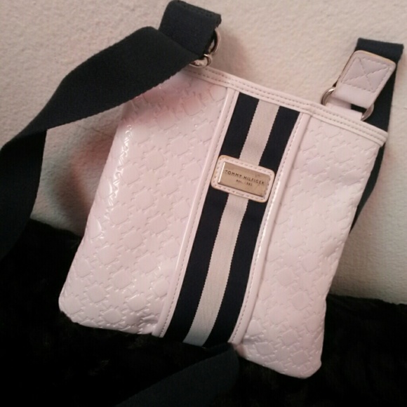Tommy Hilfiger white patent faux leather