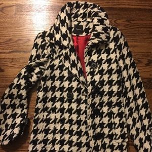 Short houndstooth pea coat from Express