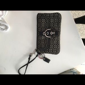 Coach black logo Wristlet