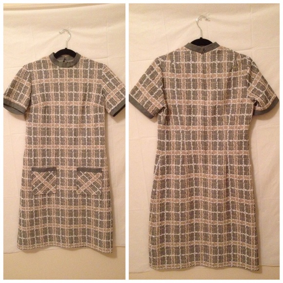 70s Rare Vintage Bayard Knits Mod Dress w/ Pockets - Picture 3 of 3