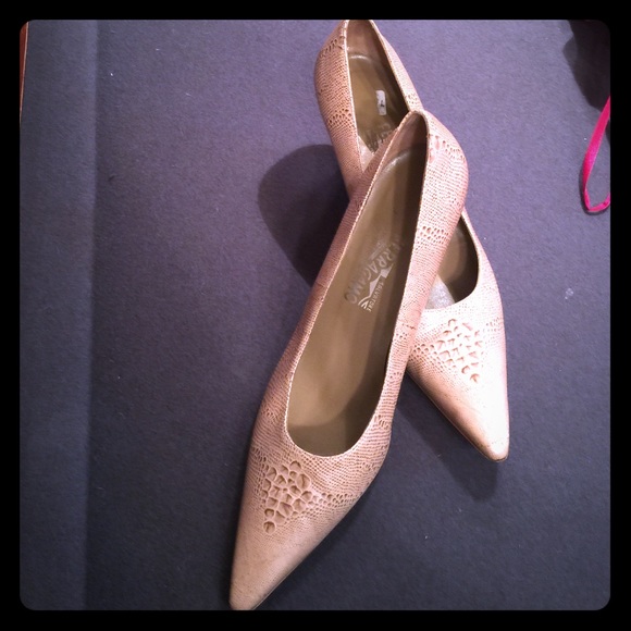Ferragamo kitten heels, size 10.5