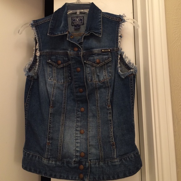 Lucky - distressed denim vest. Never worn