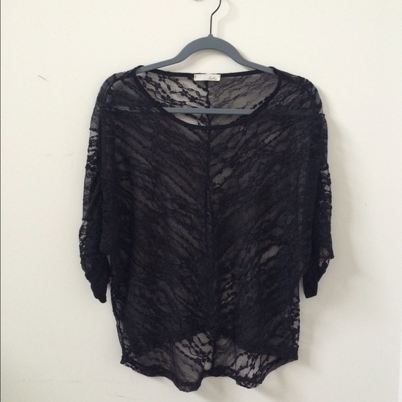 Lush Black Lace Hi-Low Top