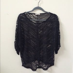 Lush Black Lace Hi-Low Top