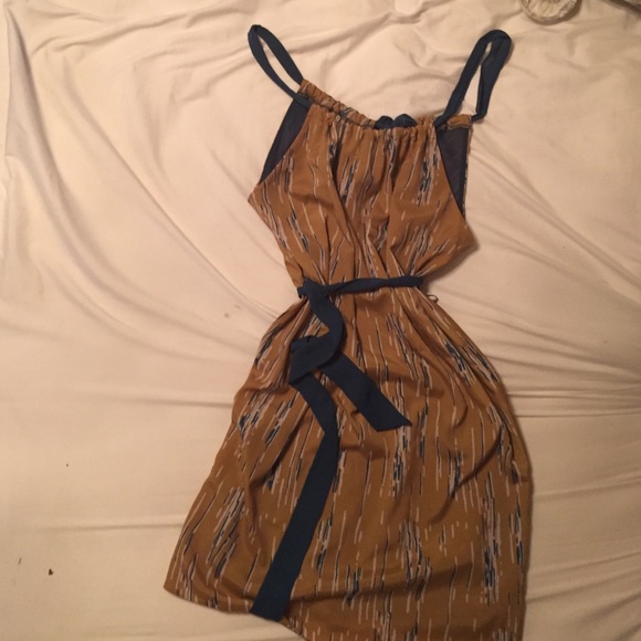 Teal and gold sundress