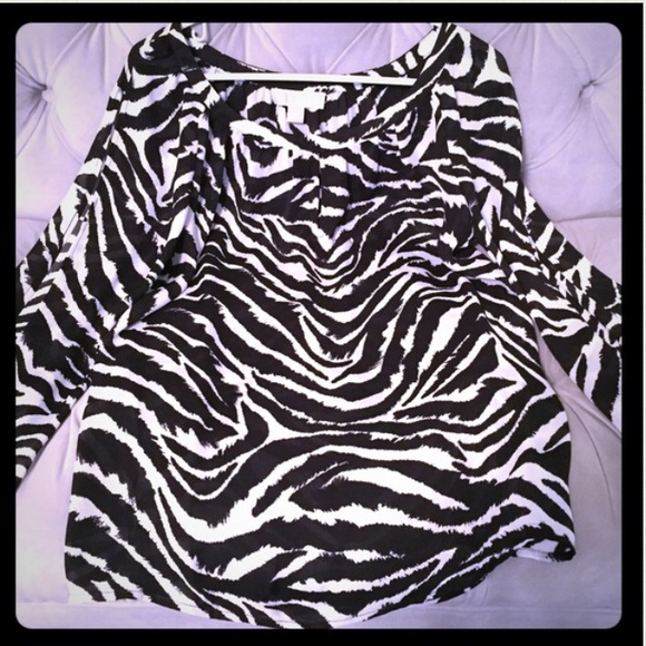NWOT Michael Kors satin zebra print blouse