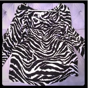 NWOT Michael Kors satin zebra print blouse