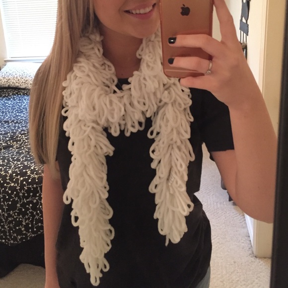 White Shag Scarf