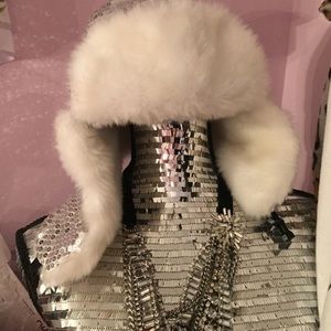 Sequin fur hat