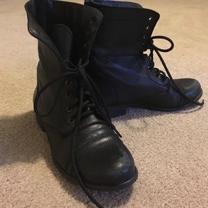 Black Steve Madden Combat Boots