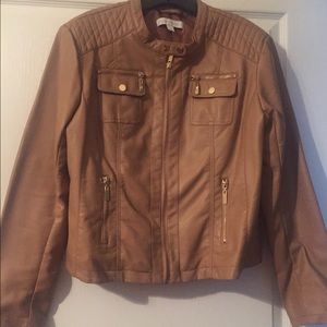 Butter Almond Faux Leather Jacket