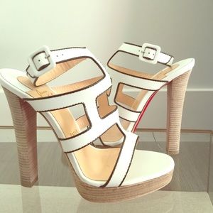 White Cardamona 120 Ankle-Strap Platform