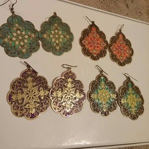 4 pairs of large earrings