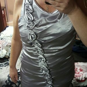 Silver evening gown size 16