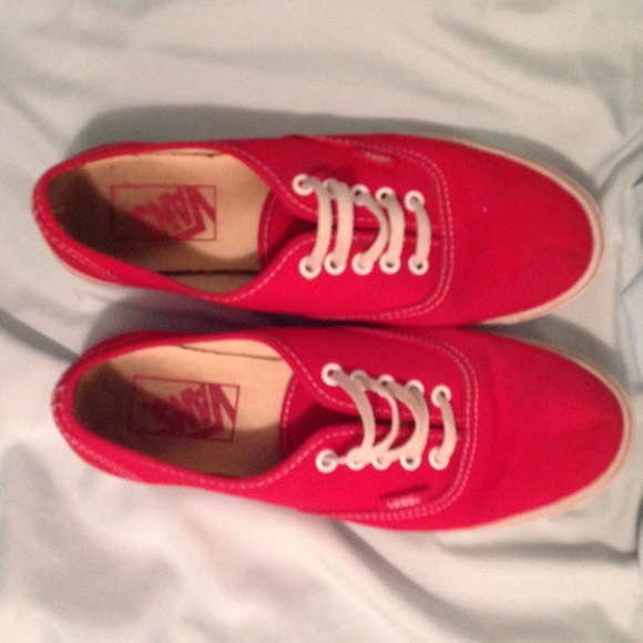 Red Vans womens 6.5
