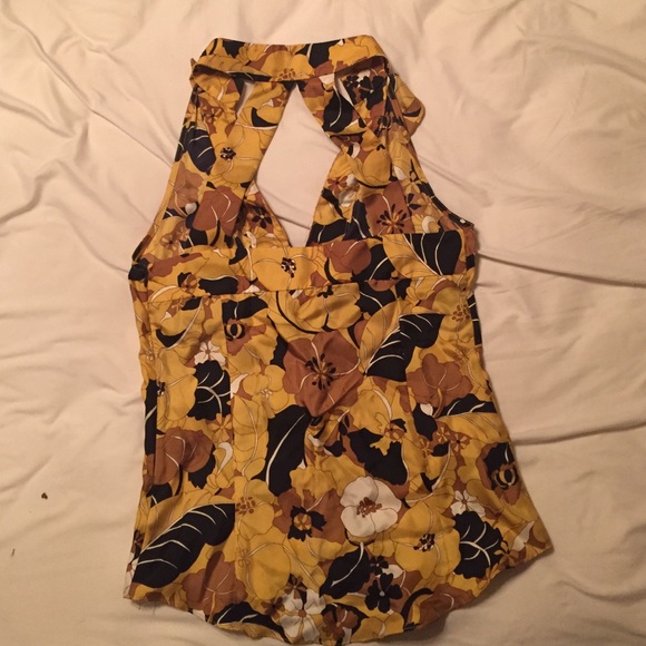 Gold, bronze and black floral top - Picture 2 of 2