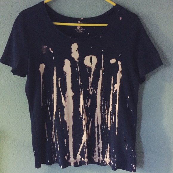 Navy Blue Bleach Dye T-shirt