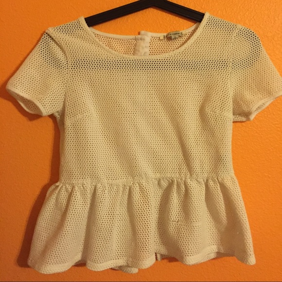 White peplum top
