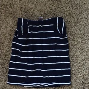 Blue skirt with white stripes XS