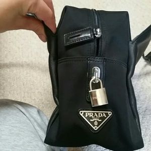 Lamb skin leather & poly/canvas bag