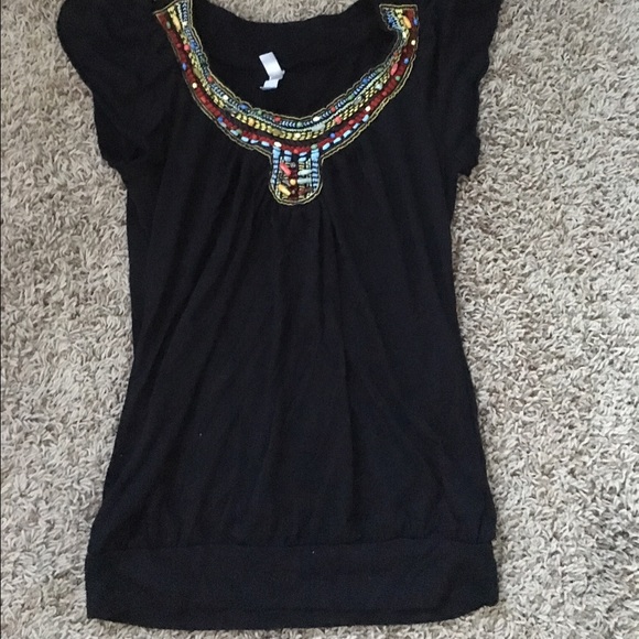Black beaded shirt XS - Picture 1 of 1