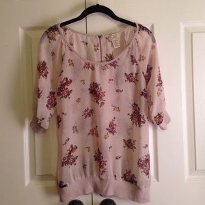 sheer tan floral blouse!
