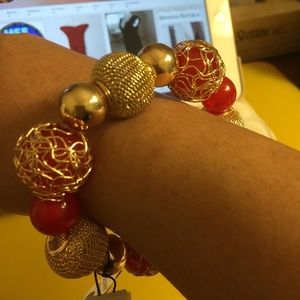 🔴LAST DAY🔴 Red & Gold Mesh Bracelet