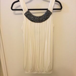 New BCBG white drape dress/top.
