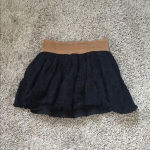 Black floral lace skirt