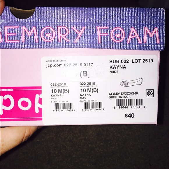 Memory foam flats size 10