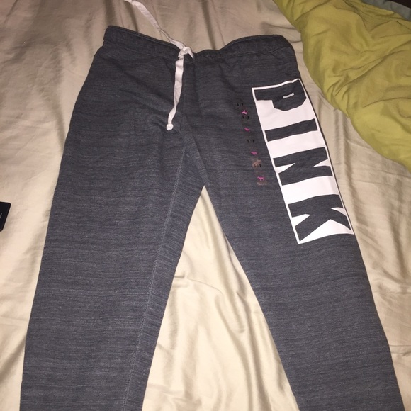 NWT VS Pink Gym pants gray size small
