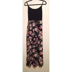 Floral maxi dress tank with adjustable straps