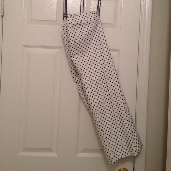 White polkadot capri pants