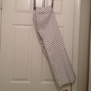 White polkadot capri pants